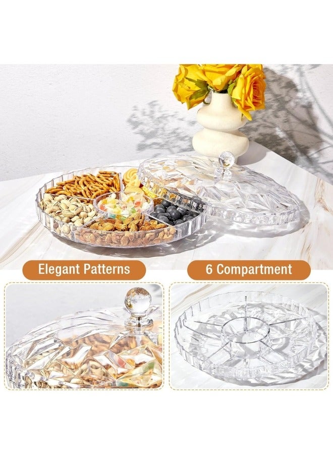 صينية تقديم الوجبات الخفيفة المكونة من 6 أقسام مصنوعة من الأكريليك للحلوى والمكسرات - Image 5