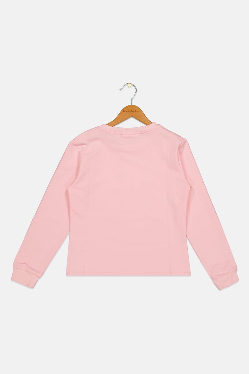 FILA Kids Girl Brand Logog Long Sleeves Tee, Pink - Image 2