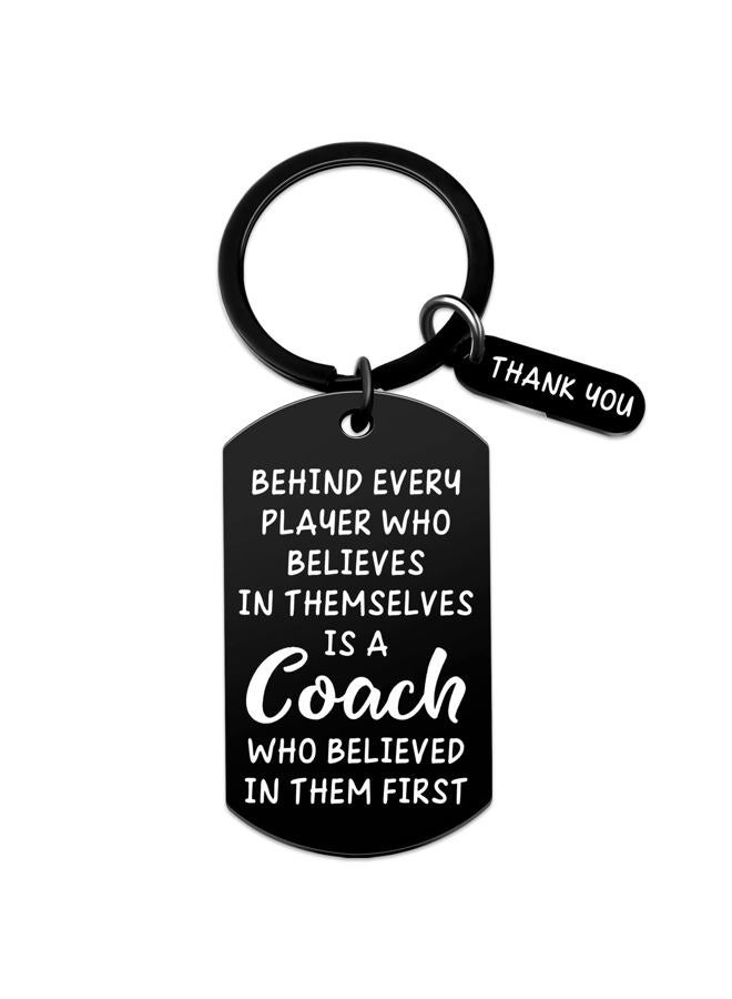 isiyu Coach Appreciation Gift Thank You Keychain Gift for Hockey Baseball Soccer Football Volleyball Team Fitness Instructor, Black 01, S - Image 1