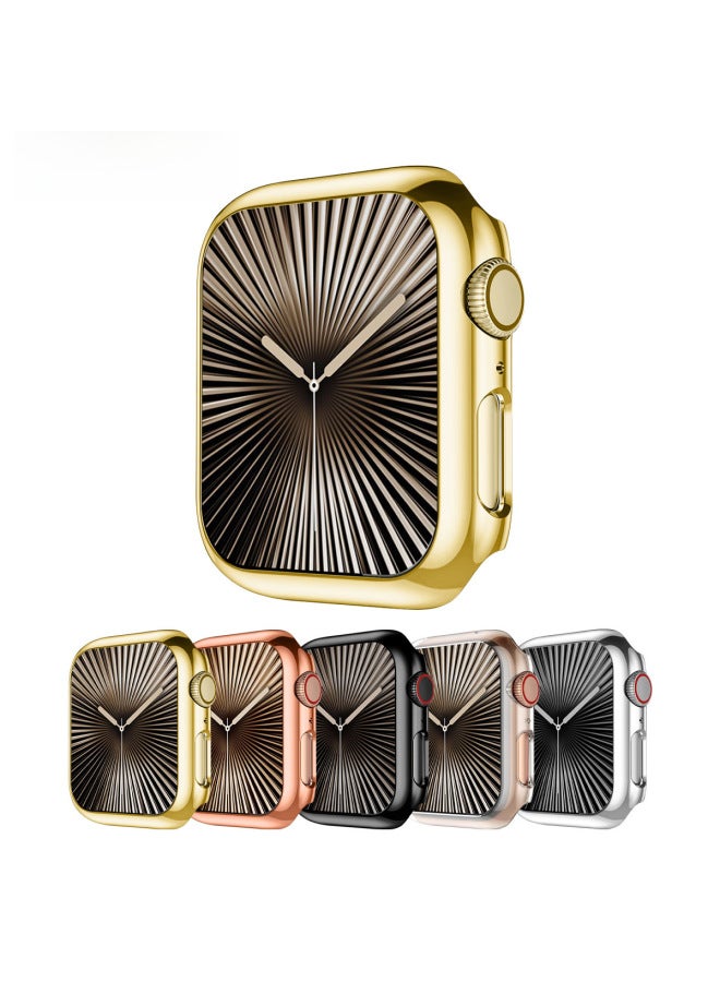 For Apple Watch10 Ultra PC Electroplated Hollow Half Bag Border Iwatch Watch Case-Color:1# Transparent-Appearance Size:S10 46mm  - Image 2