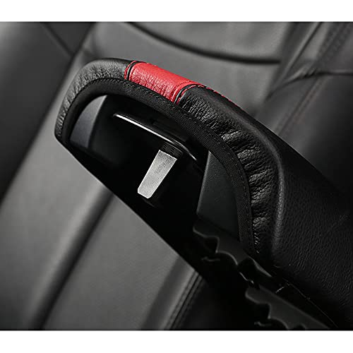 XITER Car Armrest Cover Saver, 1 Pc Center Console Leather Pad Fit for Nissan Rogue 2014-2020, 2017-2022 Rogue Sport Central Console Armrest Box Protector Interior Accessories (Black+Red) - Image 4