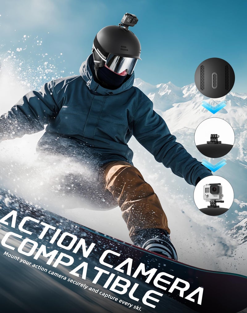 InnerKing Ski Helmet and Goggles Set for Men and Women, Durable ABS Snowboard Helmet, Adjustable Windproof Shockproof Snow Sports Helmet for Skiing-Black M - Image 2