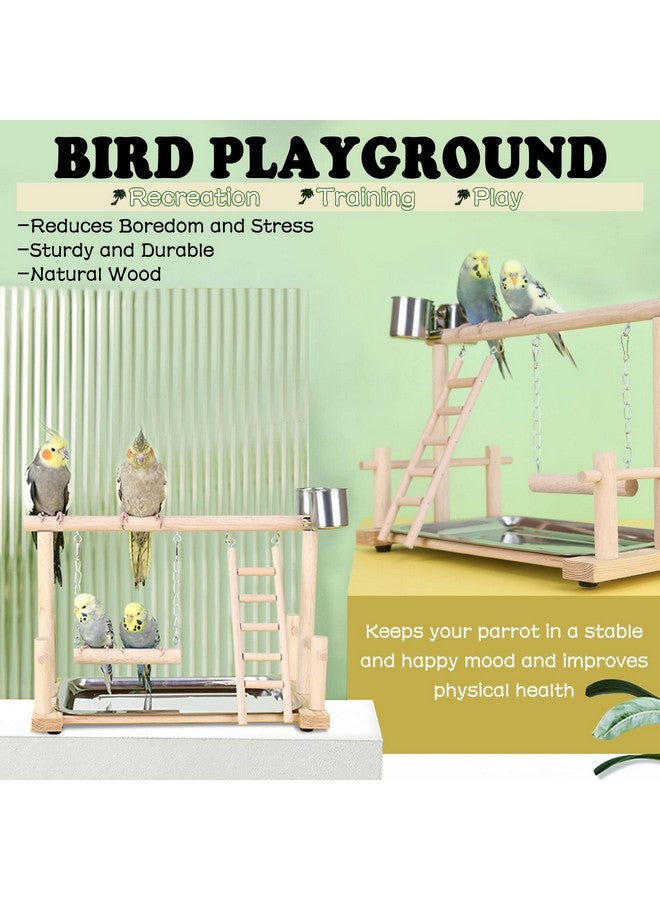 kathson Bird Playground,Parrot Play Stand,Parakeet Play Gym with Feeding Cups,Cockatiel Perchs Playstand with Exercise Toys for Budgie Conures Cockatoos Lovebirds - Image 2