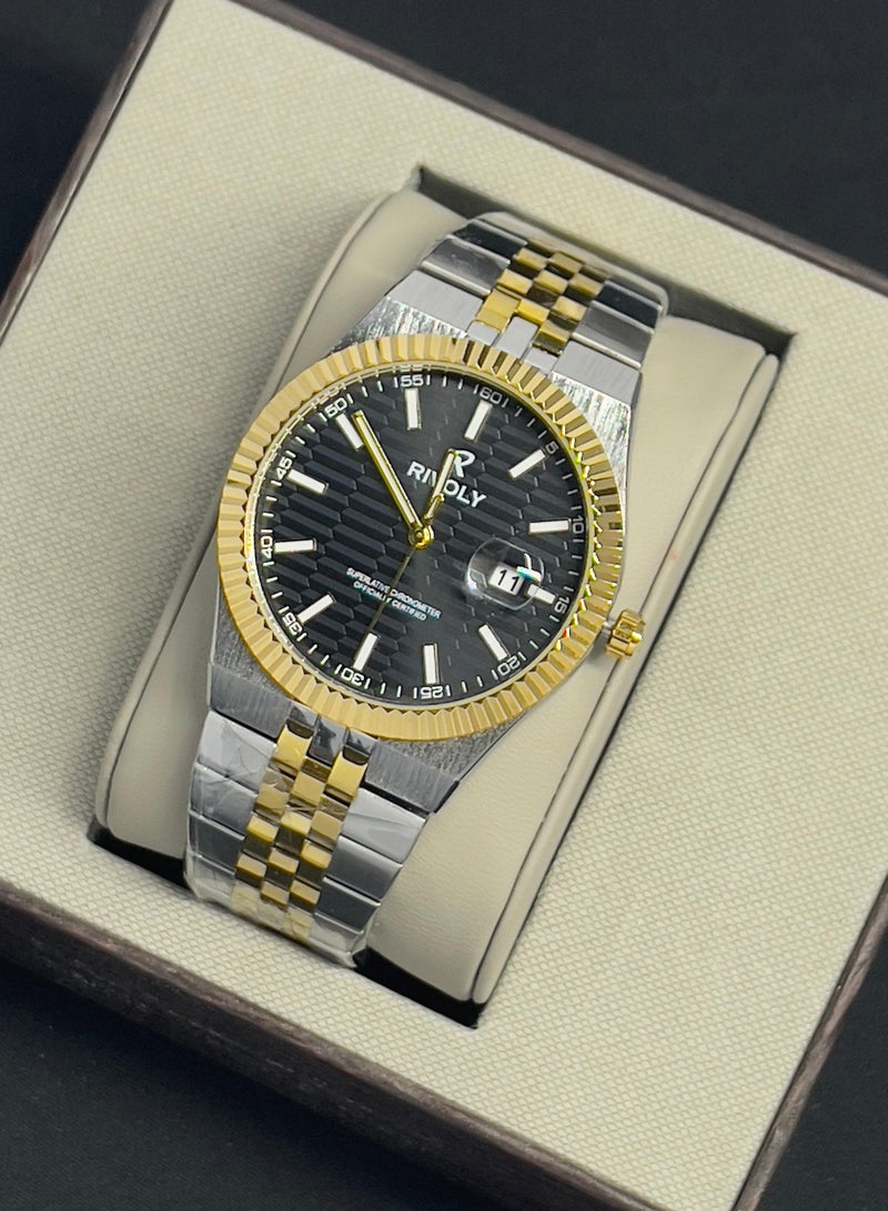 RR Modern Men's Watch With Date Stainless Steel