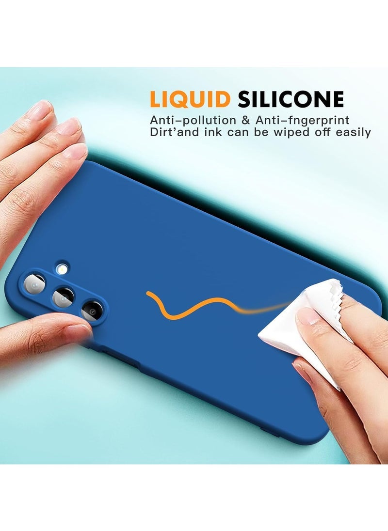 ELTRAZONE Samsung Galaxy A15 4G/5G Case with 2-Pack Tempered Glass Screen Protectors, Soft Liquid Silicone TPU Shockproof Phone Cover, Anti-Slip Rubber Gel Protective Back Case for A15 6.5-Inch, Slim Fit & Durable, Blue Color - Image 2