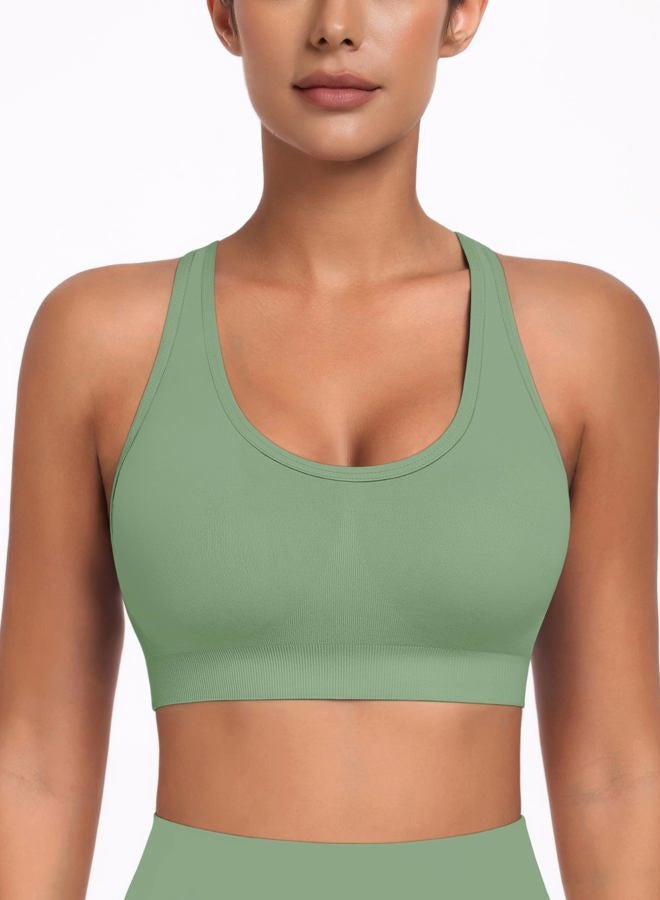 MIRITY Padded Strappy Sports Bra for Women - with Dual Crossback and Adjustable Straps for Workout Gym Pack of 3, Color 6, XL - Image 2