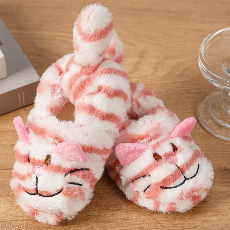 Enteer Baby Girls' Kitty House Slippers Pink US 9-10 - Image 2