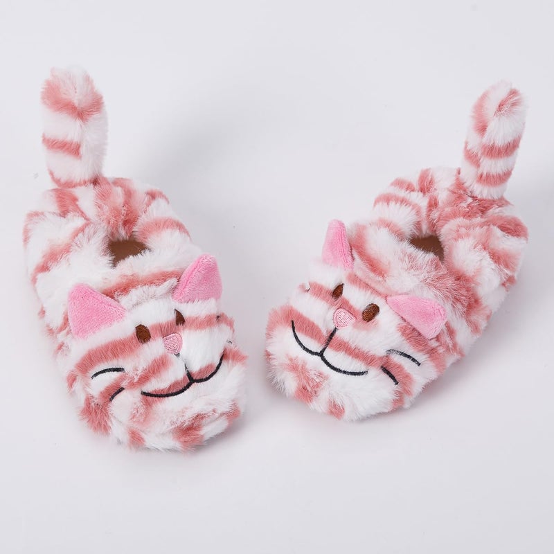 Enteer Baby Girls' Kitty House Slippers Pink US 9-10 - Image 4