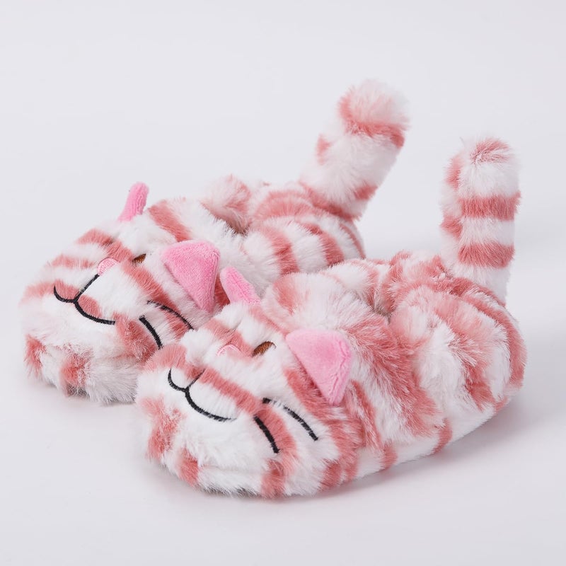 Enteer Baby Girls' Kitty House Slippers Pink US 9-10 - Image 5
