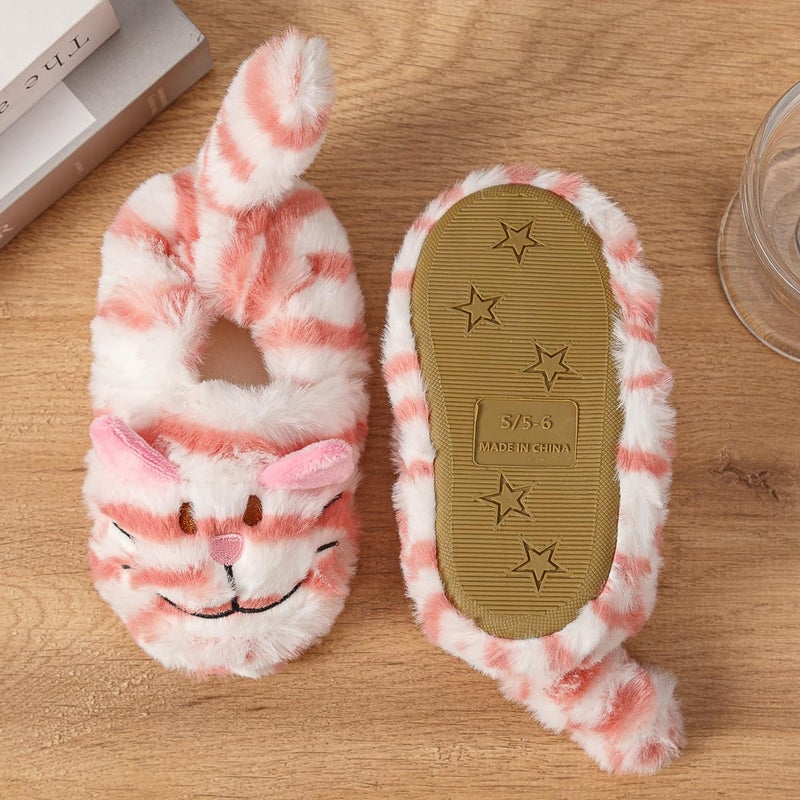 Enteer Baby Girls' Kitty House Slippers Pink US 9-10 - Image 3
