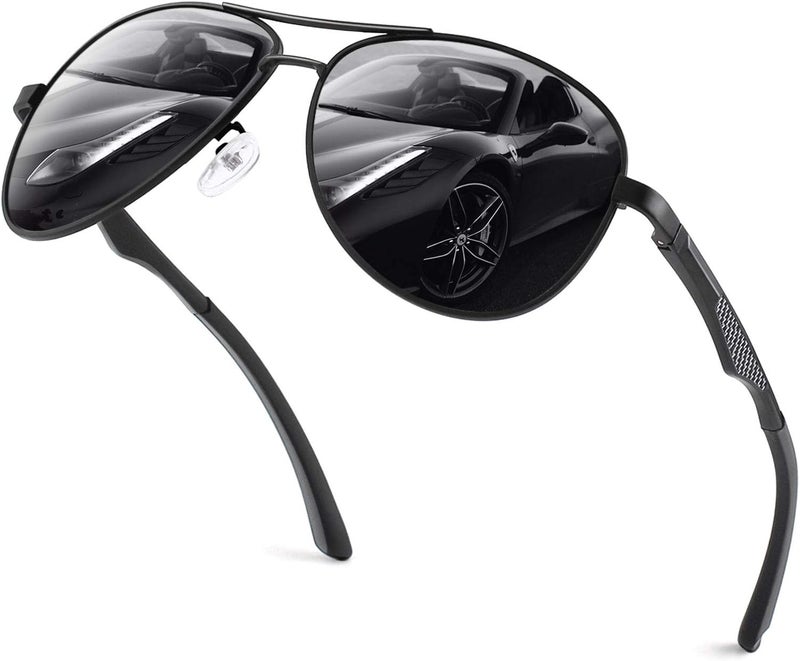GQUEEN Classic Military Style Pilot Polarized Sunglasses Spring Hinges Al-Mg for mens womens MOS1 - Image 1
