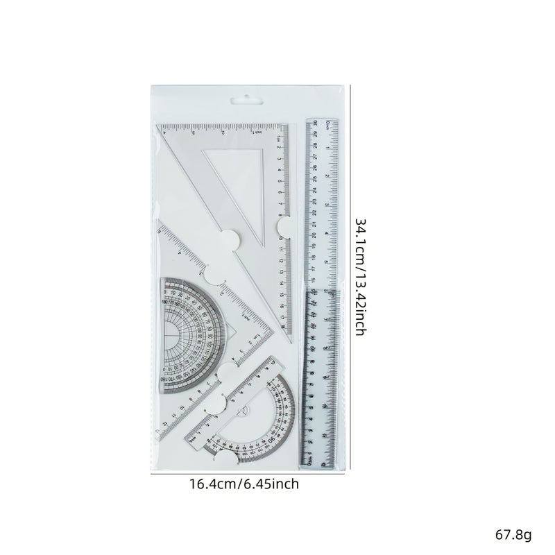 Precision 5.91inch 11.81inch Ruler Set Straw Yellow Portable Durable Design - Image 2