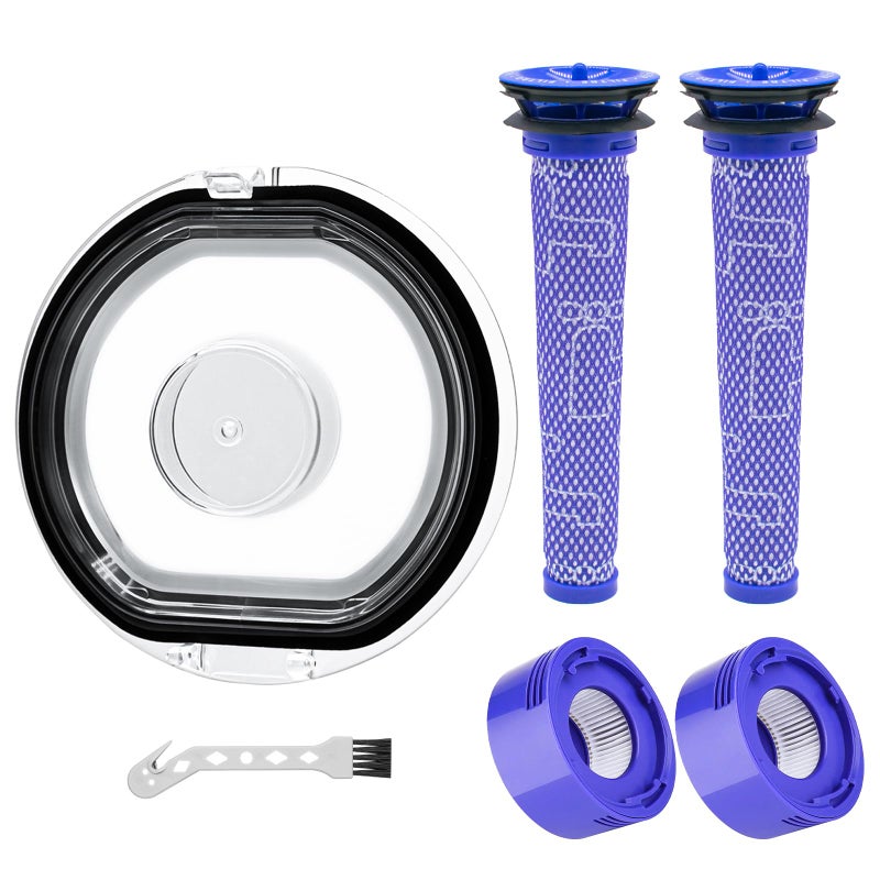 ilovelife Dust Bin Lid & 2 Post & 2 Pre Filters Replacements for Dyson V7 V8 Animal Absolute Motorhead Cordless Stick Vacuum Cleaner,V7 V8 Accessories Replacement Parts - Image 1