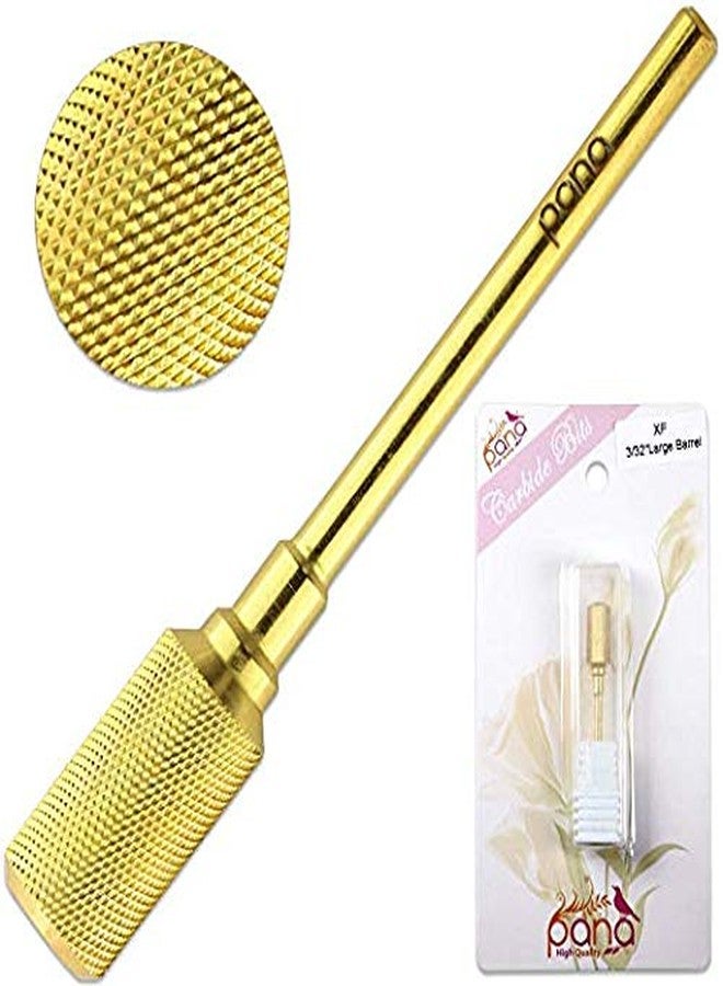 Pana Beauticom Professional Pana Brand Large Dome Top Barrel Nail Carbide Bit 3/32" Shank Size for Manicure, Dremel, Buffing Nails (XF - EXTRA FINE, GOLD) - Image 1