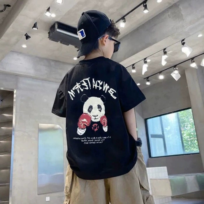 Cuhk Children'S Cartoon Printing Cotton Short Sleeve T-Shirt 2025 Boys And Girls Fashionable Korean T-Shirt Trendy Top - Image 1