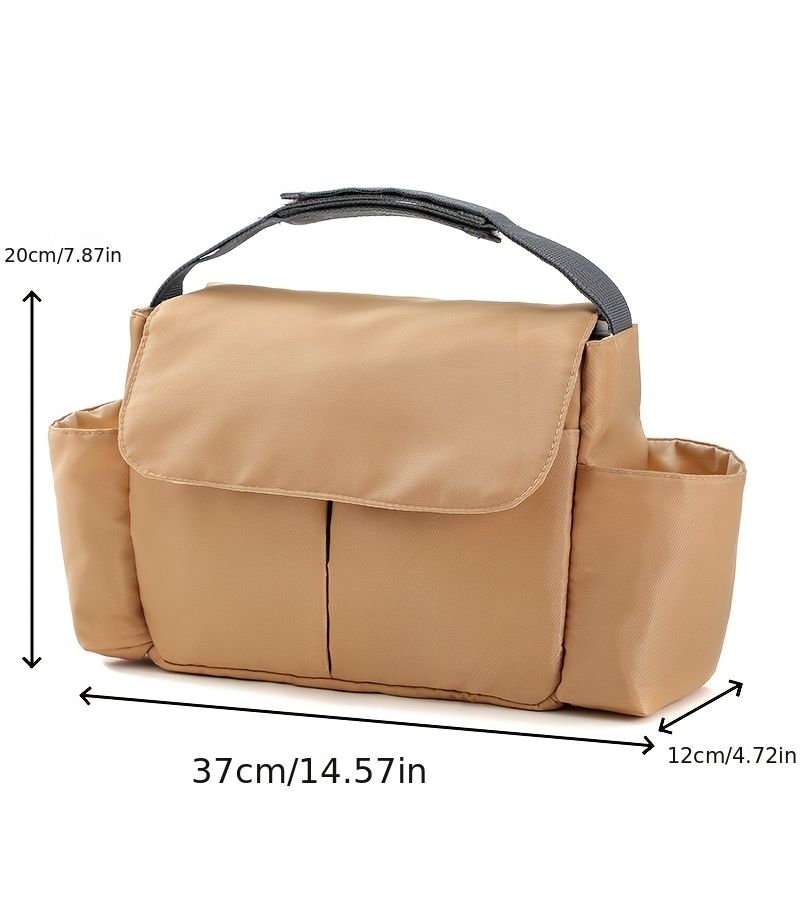 Rose Red Color 1pc Stroller Bag Hanging Storage Bag Large Capacity Multi Functional Lightweight Parent Bag - Image 5