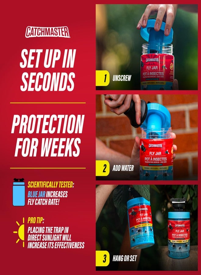 Catchmaster Reusable Fly Trap Outdoor Jar Refill 3-Pack Food-Based Lure, Bug Catcher and Flying Insect Trap Natural Attractant Refill for Pest Control, Bulk Fly Traps Attractant - Image 3