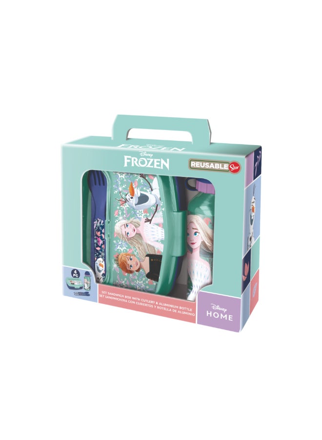 STOR 4-Piece Frozen Printed Lunch Set in Gift Box Multicolour  20.5 x 7.2 x 20.5 cm 81063 - Image 2