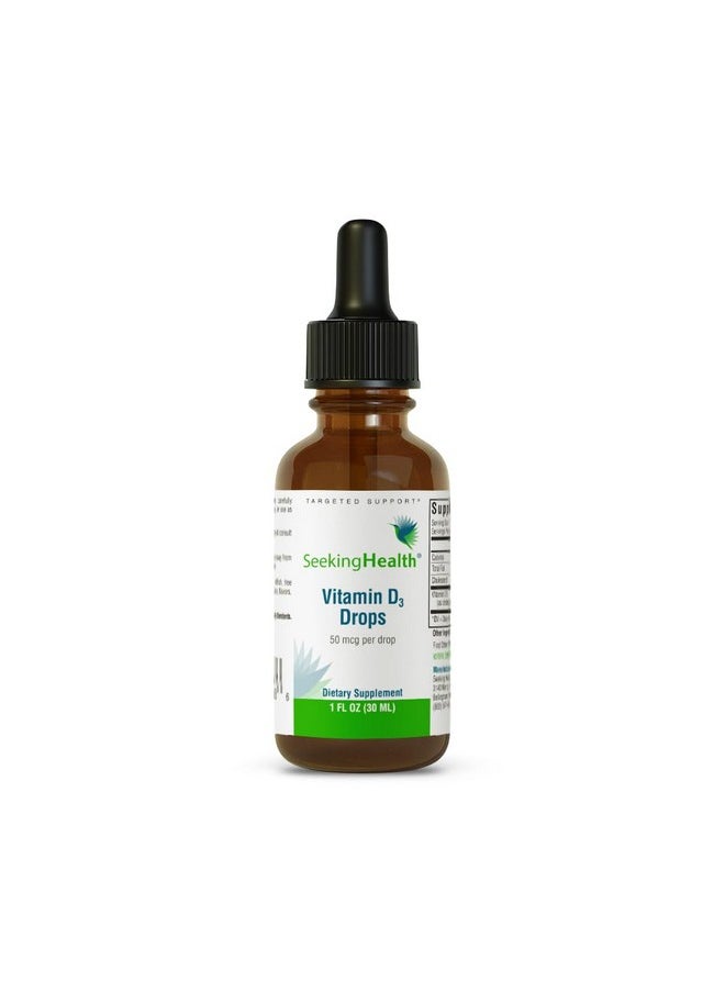 Seeking Health Seeking Health Vitamin D Drops - Bone Health & Immune System Support Supplement - Liquid Vitamin D3 with Olive Oil - 1 oz, 900 Servings  - Image 1