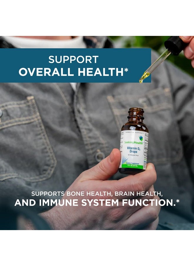 Seeking Health Seeking Health Vitamin D Drops - Bone Health & Immune System Support Supplement - Liquid Vitamin D3 with Olive Oil - 1 oz, 900 Servings  - Image 4