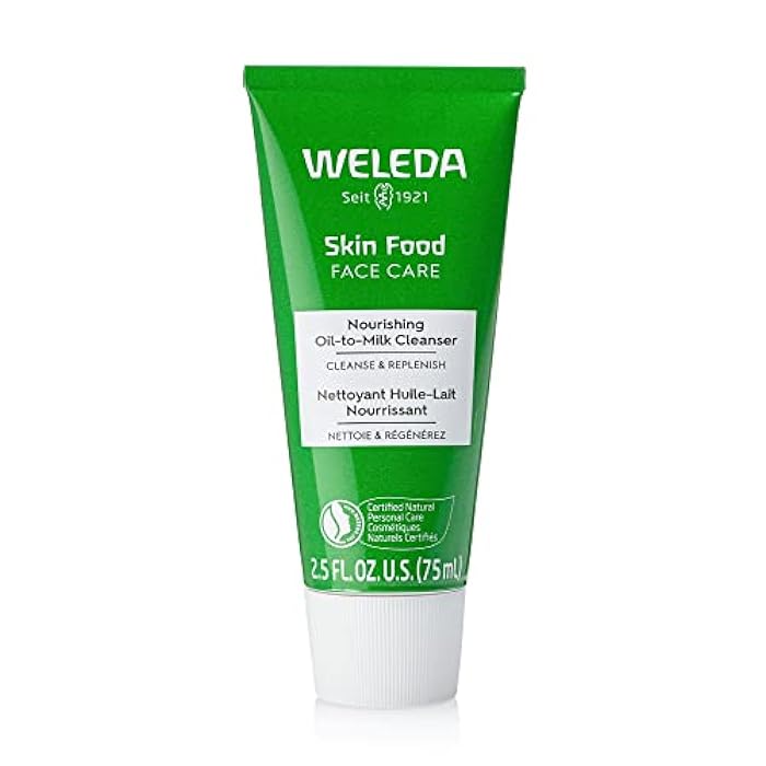 Weleda Skin Food Face Care Nourishing Oil-to-Milk Cleanser, 2.5 Fluid Ounce, Plant Rich Cleanser with Sunflower Seed Oil, Chamomile Extract and Pansy - Image 1