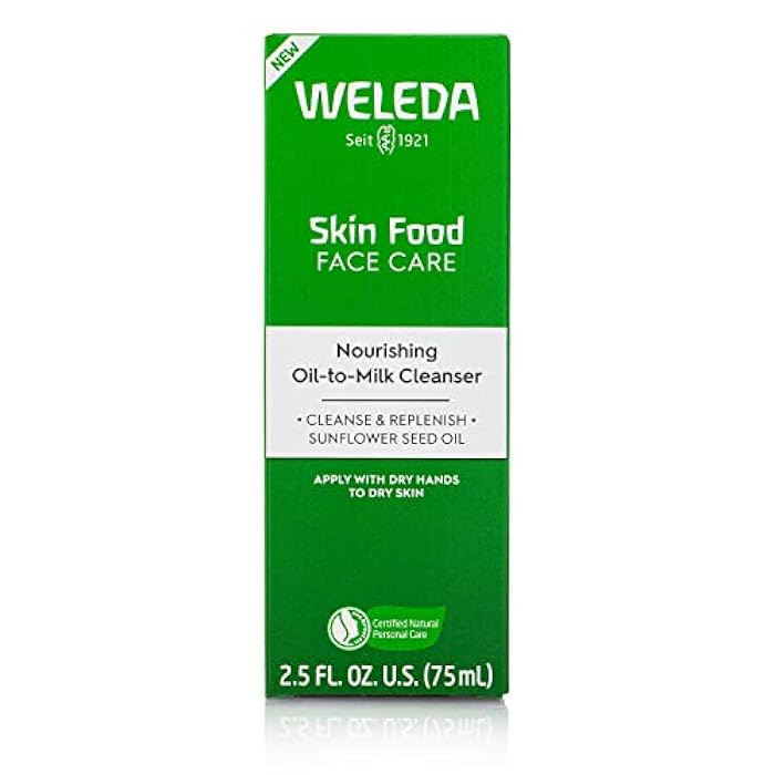 Weleda Skin Food Face Care Nourishing Oil-to-Milk Cleanser, 2.5 Fluid Ounce, Plant Rich Cleanser with Sunflower Seed Oil, Chamomile Extract and Pansy - Image 2