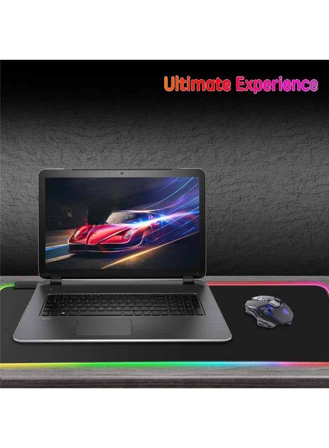 لوحة الماوس ، لوحة الماوس الألعاب RGB ، لوحة الماوس LED الناعمة الممتدة الكبيرة ، لوحة المفاتيح الكمبيوتر المقاومة للماء ، قاعدة المطاط المضادة للانزلاق والحواف المخيطة الدائمة للاعبين 80 * 30 سم - Image 4