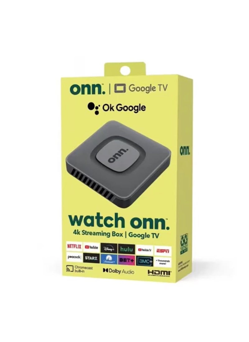 ONN - Android TV 4K UHD Streaming Device With Voice Remote Control & HDMI Cable Google TV And Google Assistant Supported Android TV Box Ultra HD 4K TV Box - Image 1