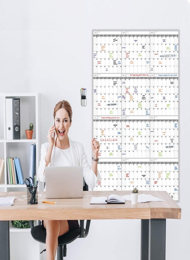 JJPRO 2026 Large Dry Erase Wall Calendar - 52x36 Inches - Blank Undated Yearly Calendar - Whiteboard Premium Laminated Planner - Reusable Laminated Office Jumbo 12-Month Calendar (Vertical) - Image 5