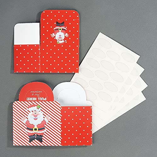 Current Happy Santa Christmas Money Dispenser and Gift Bag Set, 2-1/2 x 3-Inch Bill Holders With 3 x 6-1/2 x 9-Inch Gift Bag, Fun Holiday Cash Box for Kids, Includes 60 Seals to Join Each Bill - Image 3