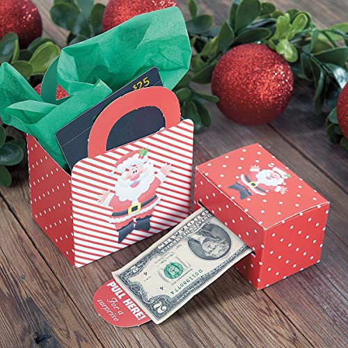 Current Happy Santa Christmas Money Dispenser and Gift Bag Set, 2-1/2 x 3-Inch Bill Holders With 3 x 6-1/2 x 9-Inch Gift Bag, Fun Holiday Cash Box for Kids, Includes 60 Seals to Join Each Bill - Image 5