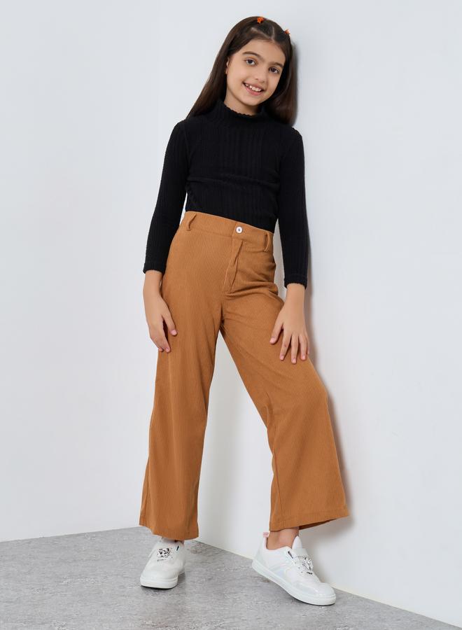 Styli Teens Rust Corduroy Wide Leg Pants - Image 2