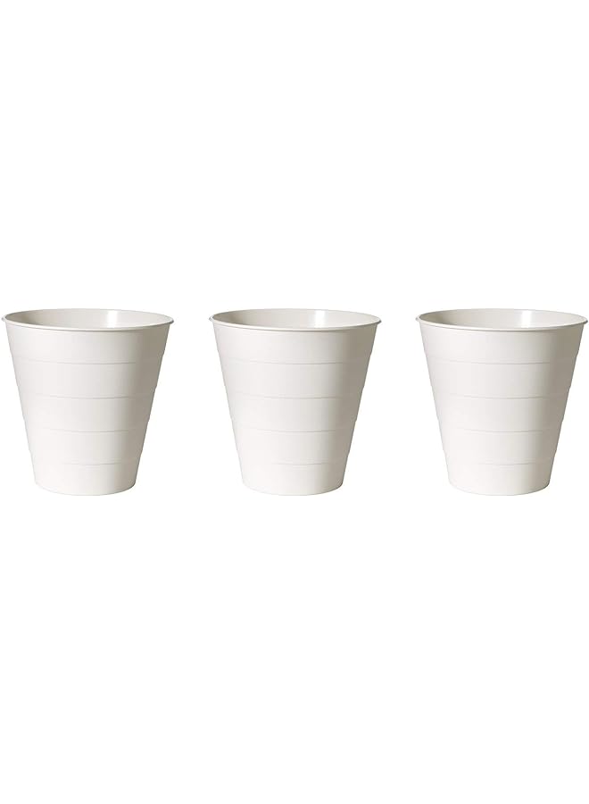 Zaboon مجموعة سلة المهملات من ايكيا (باللون الأبيض) مكونة من 3 سلال - Image 1