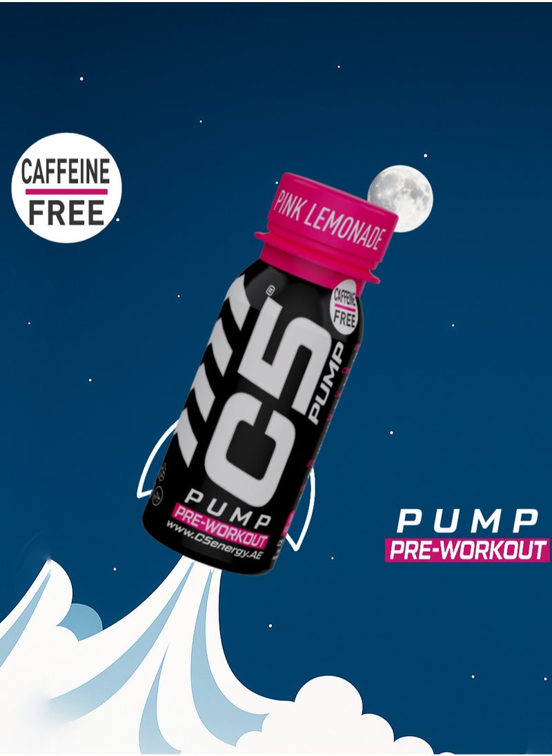C5 C5 PUMP Shot Pre-Workout Energy Drink, Caffeine-Free, Sugar-Free, 80ml, With Beta-Alanine 3200mg, Citrulline 1500mg, B-Complex Vitamins (Pack of 12, Pink Lemonade)  - Image 4
