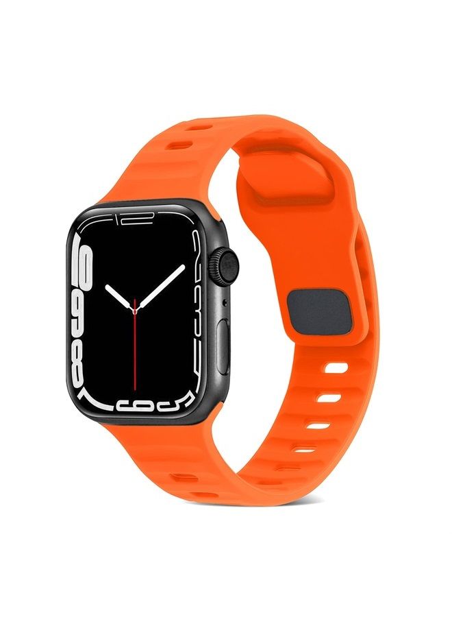 Sport Bands Compatible with Apple Watch Ultra Band 49mm 45mm 44mm 42mm 41mm 40mm 38mm,Men Women Soft Silicone Waterproof Strap for iWatch Series 8 7 6 5 4 3 2 SE Ultra (42/44/45/49mm, Orange) - Image 2