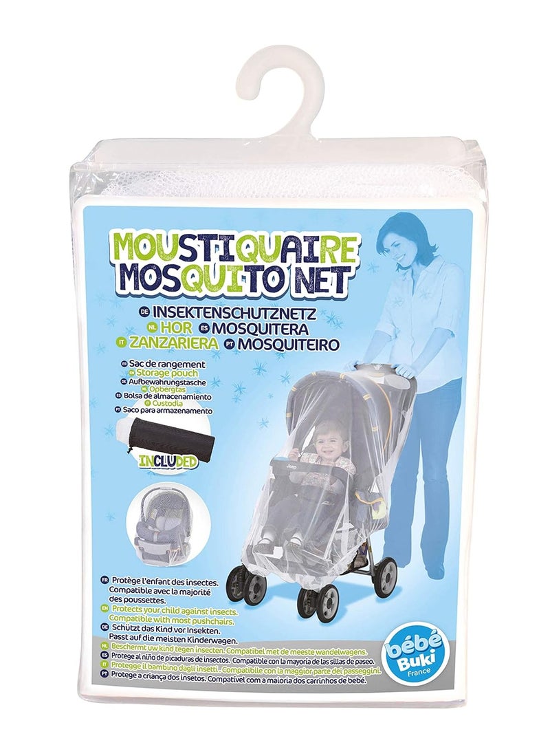 Buki Jeep Mosquito Net for Strollers, Mosquito Net for Car Seat and Infant Carrier, Universal Size, Bug Cover, Weather Protection, White (Pack of 2) - Image 4