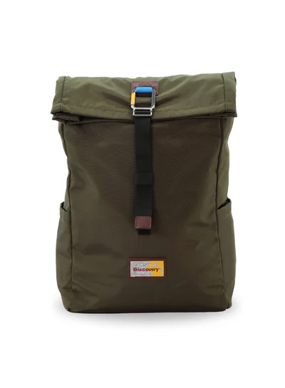 Discovery Discovery ICON Roll Top 15L Backpack Khaki, Durable Lightweight Multi Compartment Travel Bag, Padded Laptop/Tablet Pocket RFID, Adjustable Strap With Luggage Fix Strap, Men Women School Outdoor