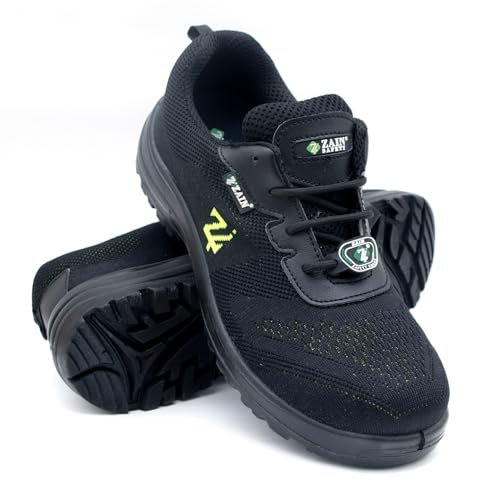 ZAIN Low Ankle Safety Shoes | BIS Approved, Breathable Upper | Lightweight, Sporty Design, Composite Toe | Black | Phantom, Size 10 - Image 1