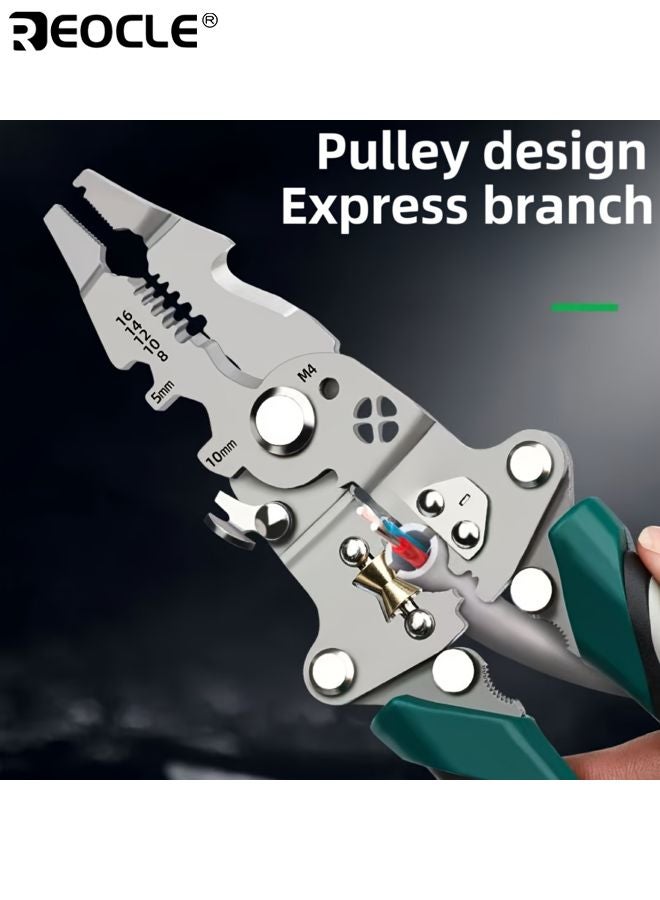 ريوكل كماشة تقشير أسلاك كهربائية قابلة للطي بمقبض مريح وهيكل قوي سهلة التخزين مناسبة للاستخدام المنزلي والخارجي والصناعي - Image 3