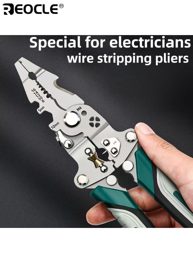 ريوكل كماشة تقشير أسلاك كهربائية قابلة للطي بمقبض مريح وهيكل قوي سهلة التخزين مناسبة للاستخدام المنزلي والخارجي والصناعي - Image 4