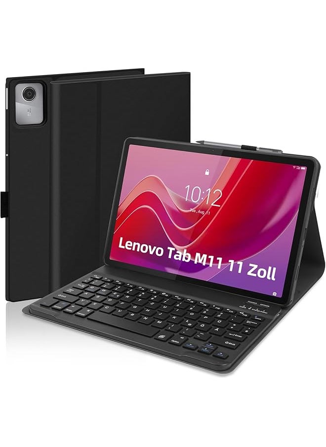 erorex - Keyboard Case For Lenovo Tab M11 2024 11'' Tb330Fu Tb330Xu Spanish Keyboard Case Qwerty Wireless Bluetooth Keyboard Removable For Lenovo Tab M11 2024 Tablet 11 Inches Black - Image 1