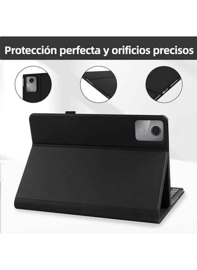 erorex - Keyboard Case For Lenovo Tab M11 2024 11'' Tb330Fu Tb330Xu Spanish Keyboard Case Qwerty Wireless Bluetooth Keyboard Removable For Lenovo Tab M11 2024 Tablet 11 Inches Black - Image 1