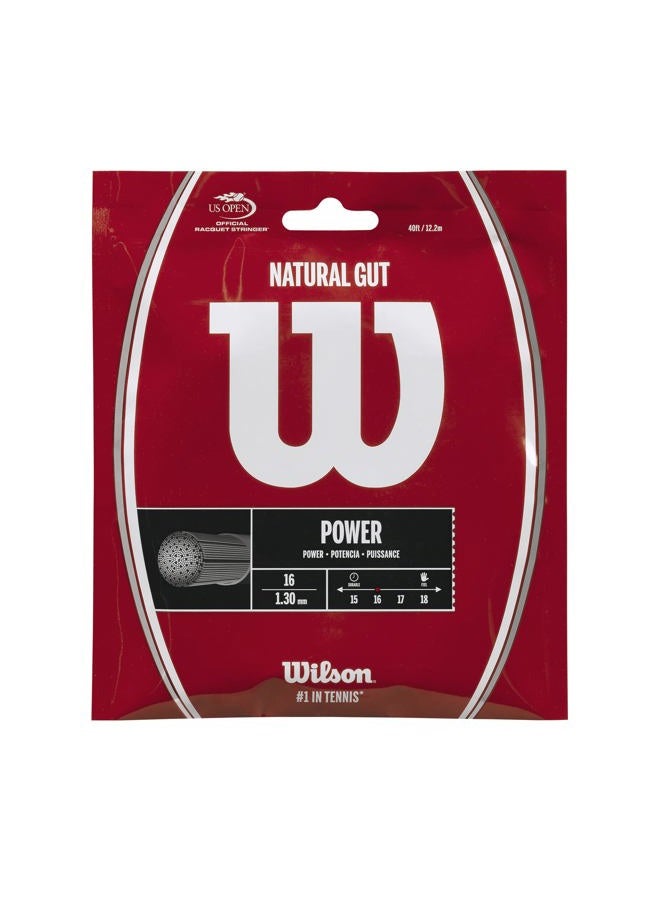 Wilson Natural Gut 16 Tennis String - Set, White - Image 1