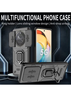 CoomBe Slide Camera Lens Cover Phone Case Honor X9b 5G Cover Luxury Armor PC Shockproof Metal Ring Stand Protective Back Cover  - Image 4