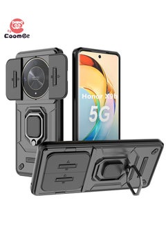 CoomBe Slide Camera Lens Cover Phone Case Honor X9b 5G Cover Luxury Armor PC Shockproof Metal Ring Stand Protective Back Cover  - Image 1