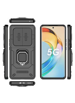 CoomBe Slide Camera Lens Cover Phone Case Honor X9b 5G Cover Luxury Armor PC Shockproof Metal Ring Stand Protective Back Cover  - Image 2