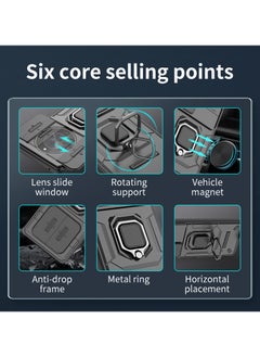 CoomBe Slide Camera Lens Cover Phone Case Honor X9b 5G Cover Luxury Armor PC Shockproof Metal Ring Stand Protective Back Cover  - Image 5