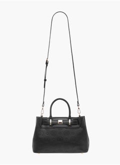 ELLE Monogram Textured Tote Bag with Detachable Strap and Handles  - Image 2
