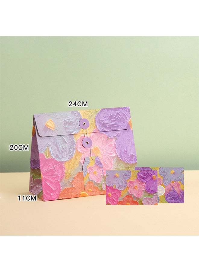 2 قطعة أكياس هدايا نمط اللوحة الزيتية ، علب هدايا عيد الميلاد ، أكياس تغليف المغلف ، أكياس الهدايا الورقية الإبداعية ، علب هدايا العطلات ، أكياس الهدايا - Image 2