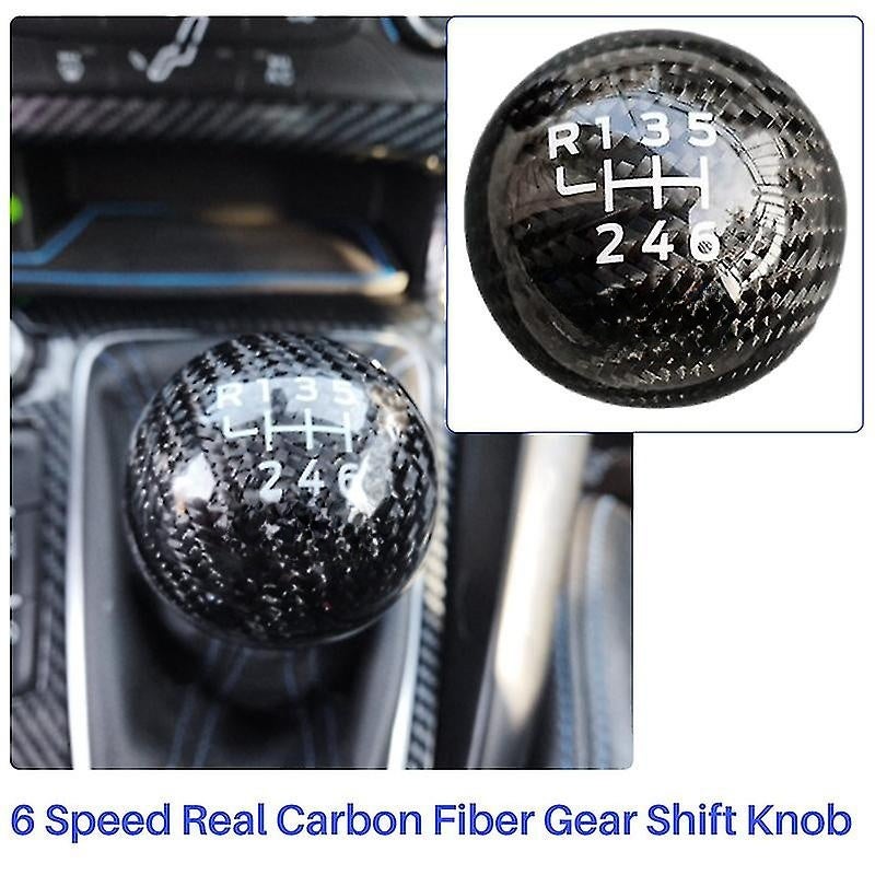 6 Speed Rs Carbon Fiber Gear Shift Knob For Ford Focus Rs Fiesta - Image 3